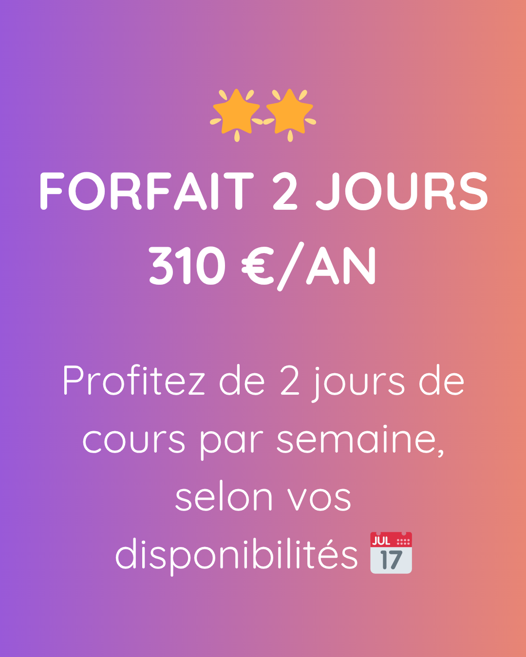 Forfait 2 jours